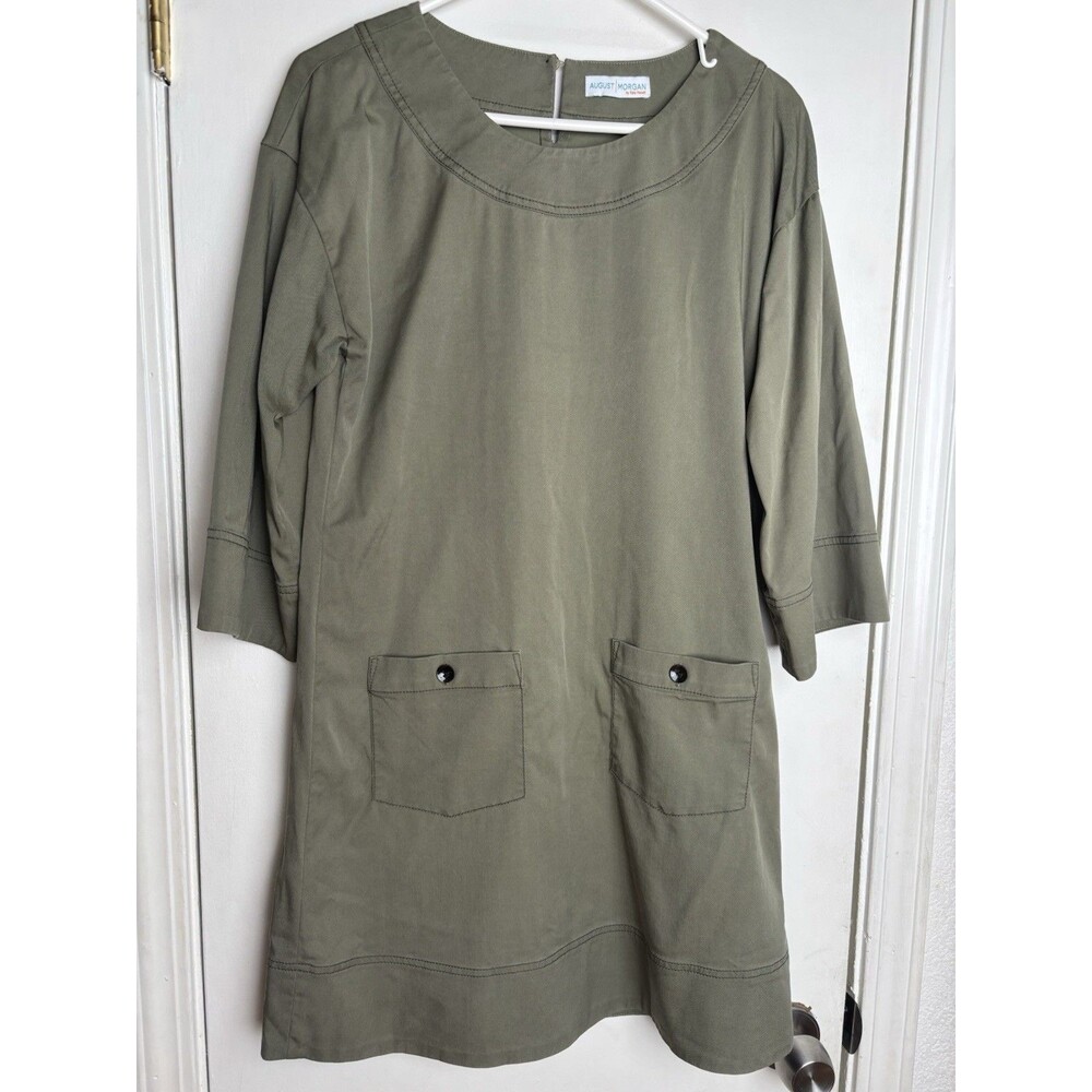 Olive Green August Morgan Kate Hersch Shift Dress Size XS